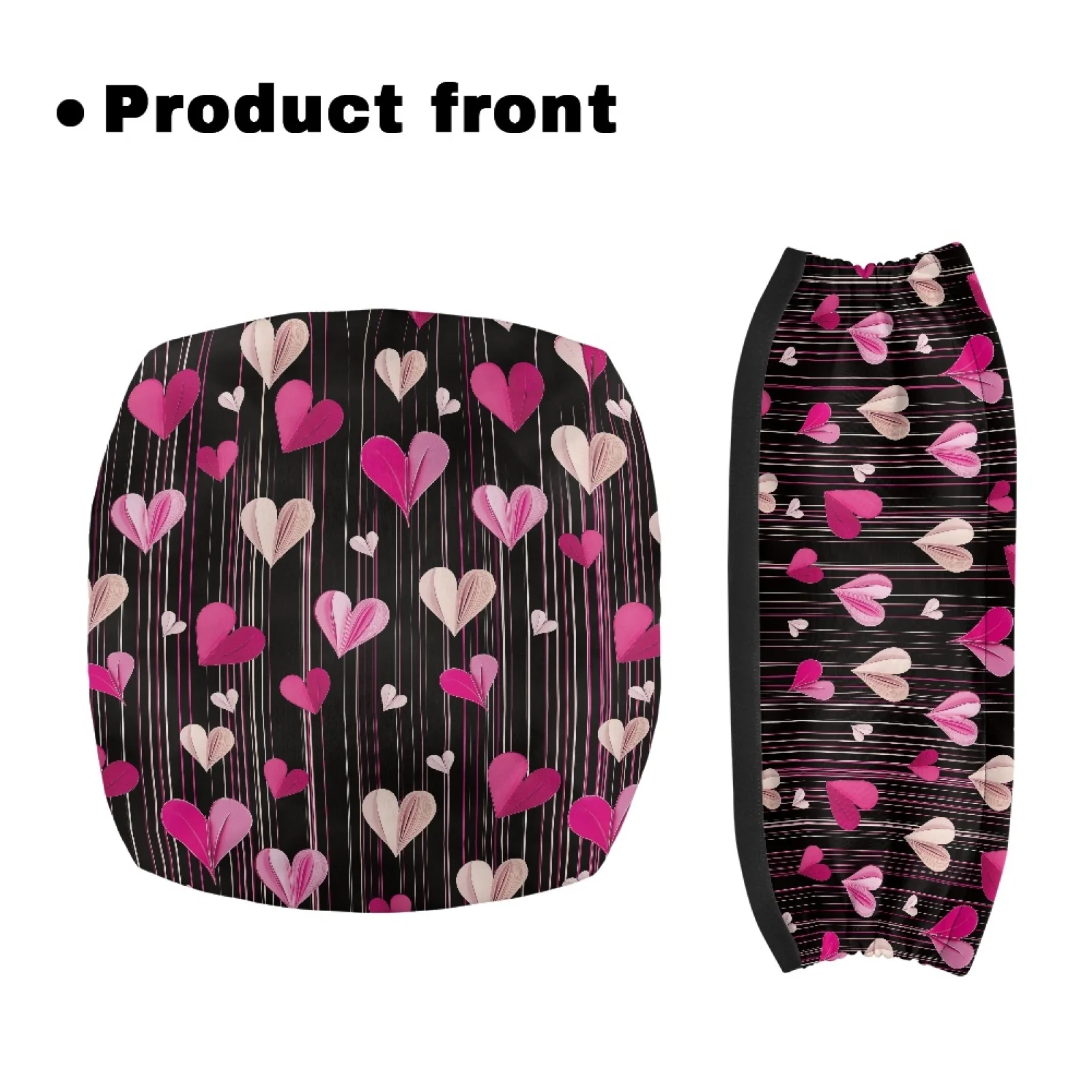 Coloranimal Pink Heart 2 Pieces Set Rollator Seat Cover, Washable Polyester Covers for Senior Ladies and Home Outdoor Use