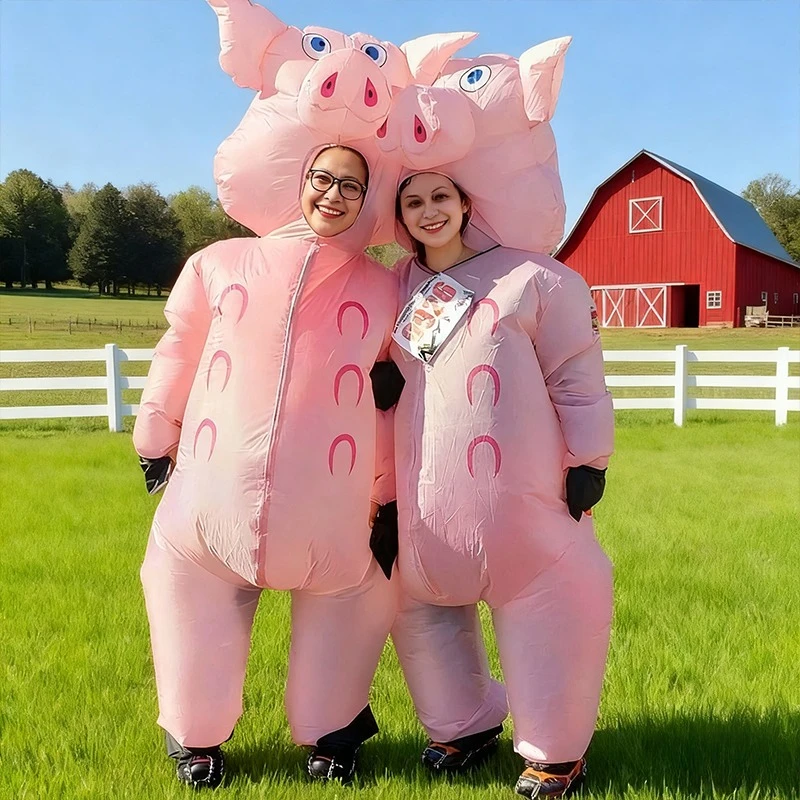 نفخ البقرة زي الكرتون خنزير تفجير دعوى الحيوان موضوع حفلة تأثيري مضحك مجموعة هالوين كرنفال زي الدعائم هدية #5