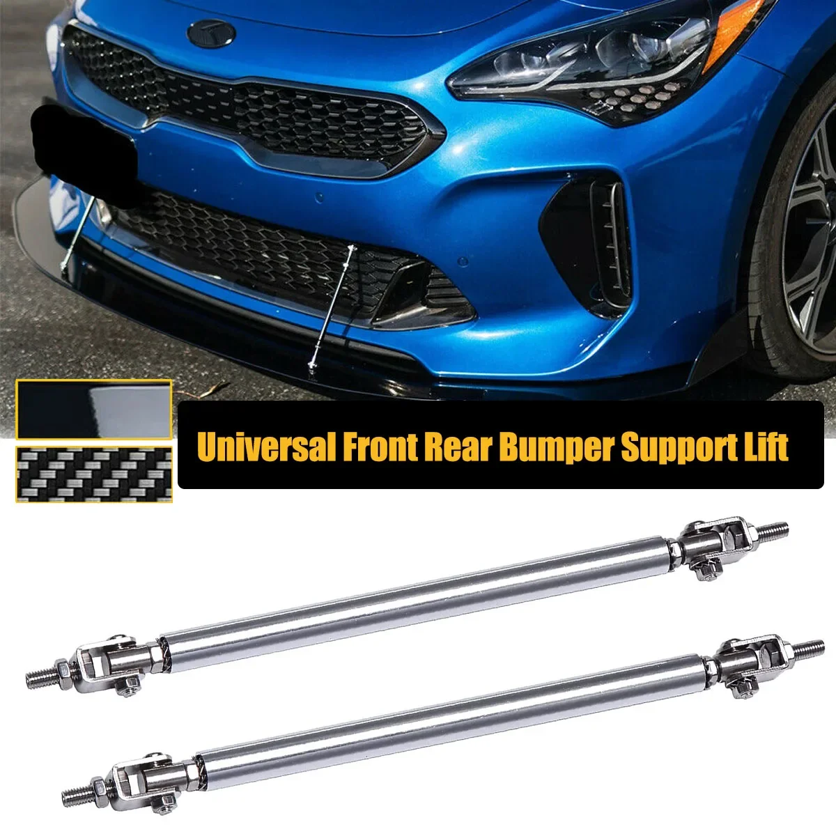 2pcs Universal Front Bumper Lip Splitter Spoiler Strut Rod Tie Support Bar For KIA Stinger Forte Optima K5 Car Accessories