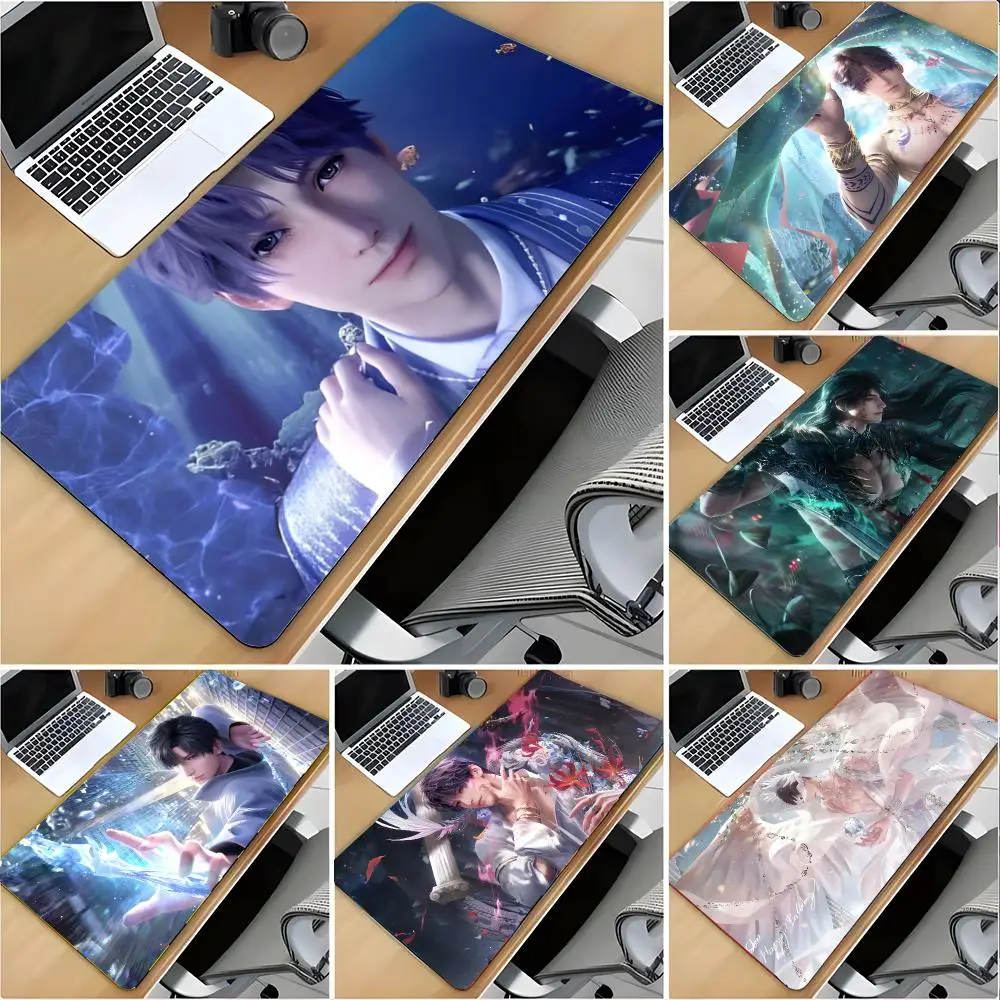 Otaku Game L-Love And Deepspace Mouse Pad Large Mouse Pad Desk Mat Non‑Slip Gaming Board Game Mat with Stitched Edges