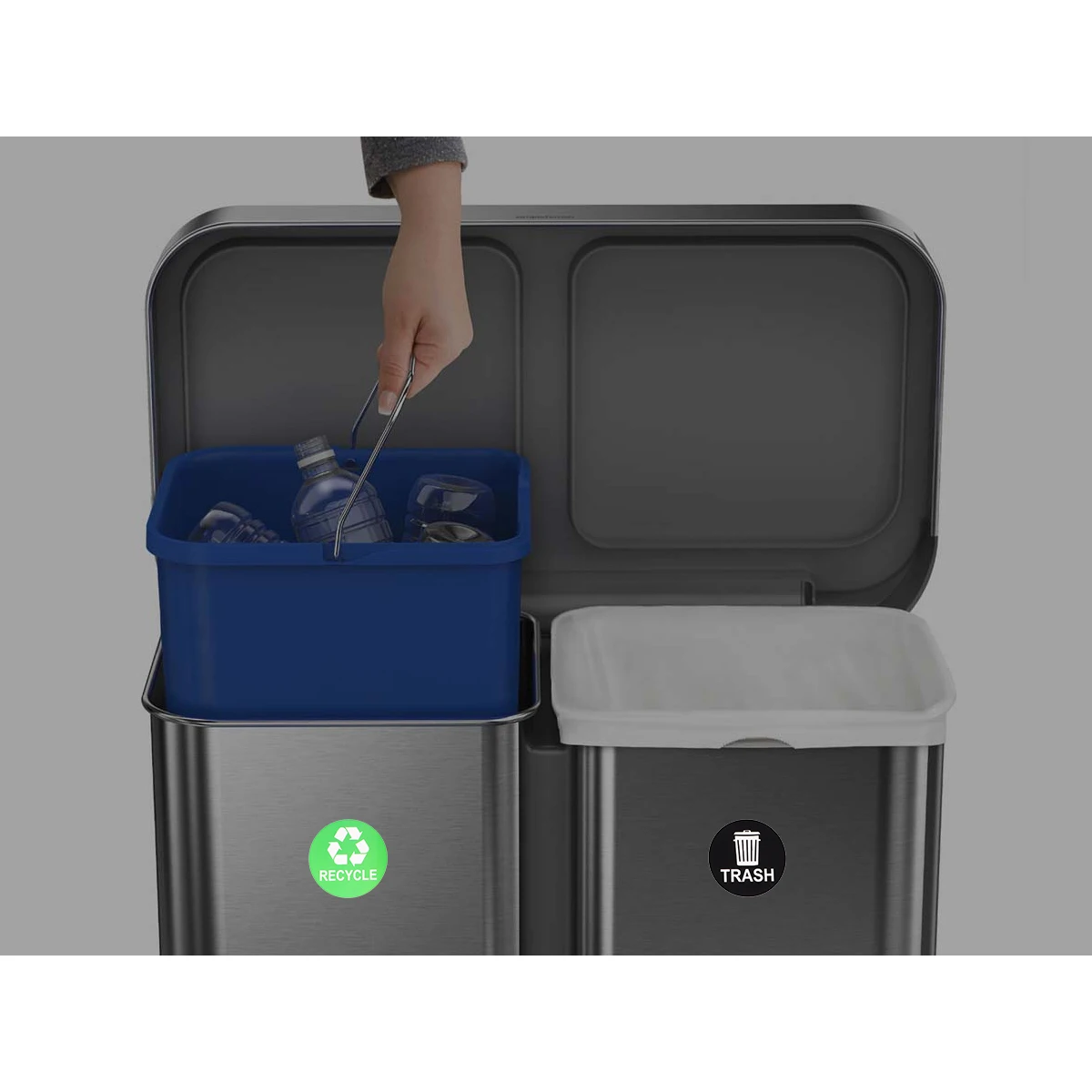 

8Pcs Trash Sticker PVC Waterproof Removable Self Adhesive Label Decal for Trash Can Sign and Easy to Apply