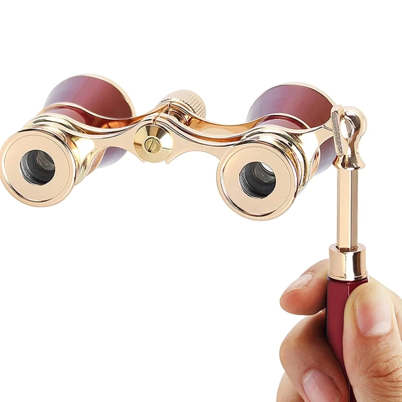 3X25 Glasses Binocular with Handle/Accessory Women Women Girl Gift Gold Glasses Binoculars