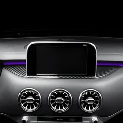 Carbon Fiber ABS Interior Center Dashboard Navigation Bar Player Trim Frame Cover For Kia Stinger 2017 2018 2019 2020 2021 2022