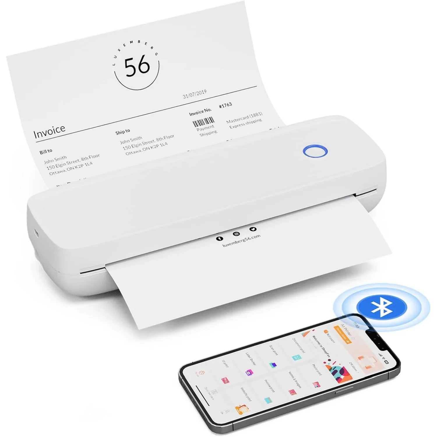 

Portable Thermal Printer,Wireless Printer Supports 8.5" X 11"US Letter&Legal,A4&A5 Paper,Bluetooth Inkless Travel Printer