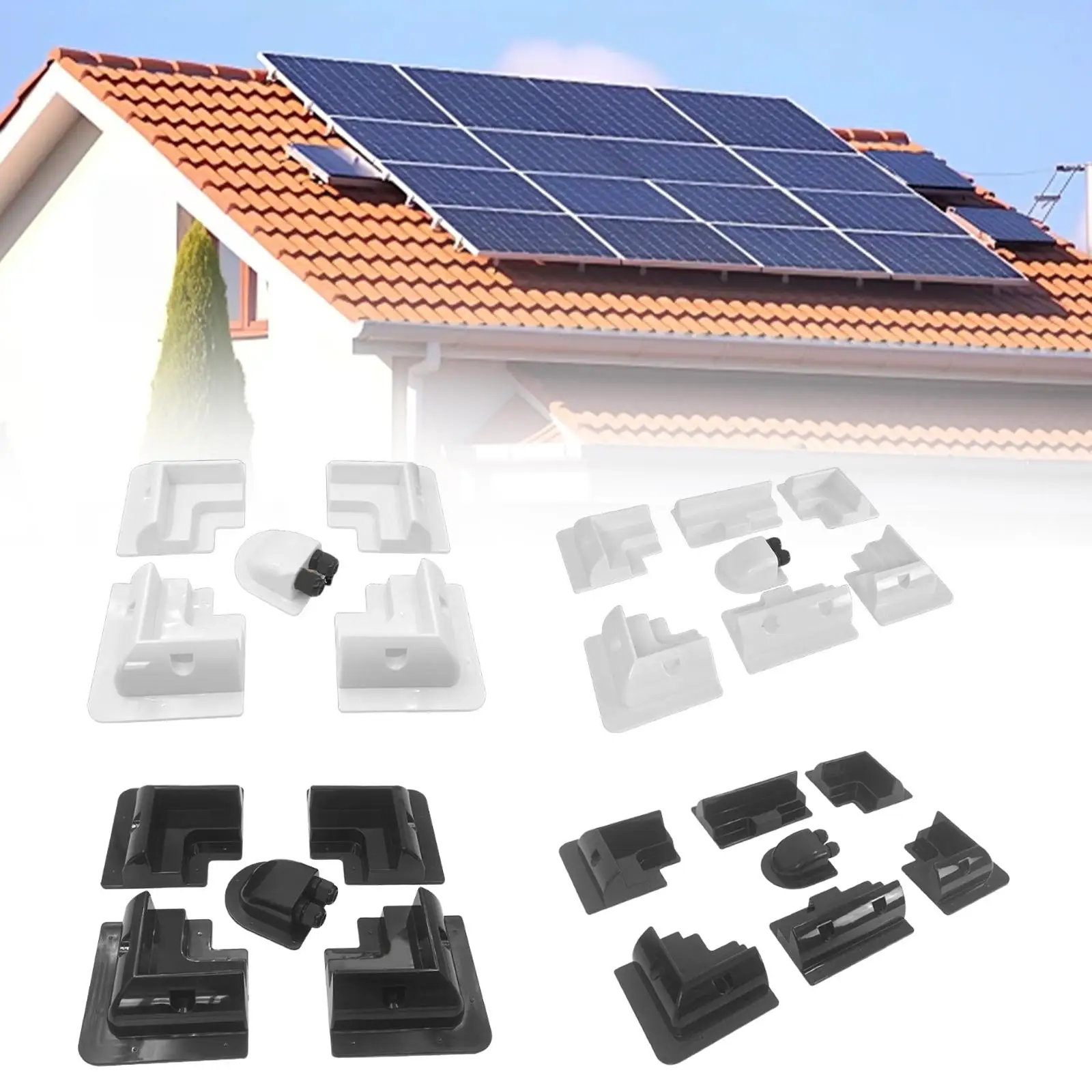 Solar Panel Mounting Brackets Kit Sturdy Easy Installation with Junction Box for Rooftops Motor Vehicles Rvs Vehicles Boats