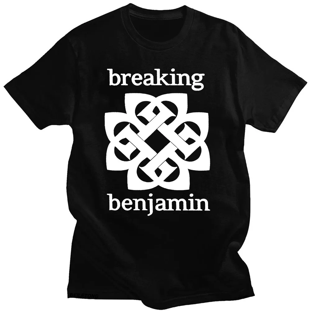 Camiseta Breaking Benjamin com estampa gráfica, hip hop, vintage, algodão, manga curta, gótica, unissex, camisetas de alta qualidade