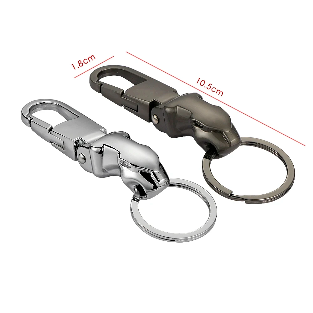 Alloy Leopard Head Auto Keychain Key Holder Keyring For Jaguar F-PACE XJ XE XF XJ F-TYPE E-PACE