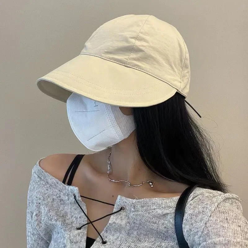 1/2PCS Foldable Wide Brim Sun Hat Bonnet Drawstring Adjustable Caps For Women Beach Hats Summer Waterproof Visors Fisherman Cap