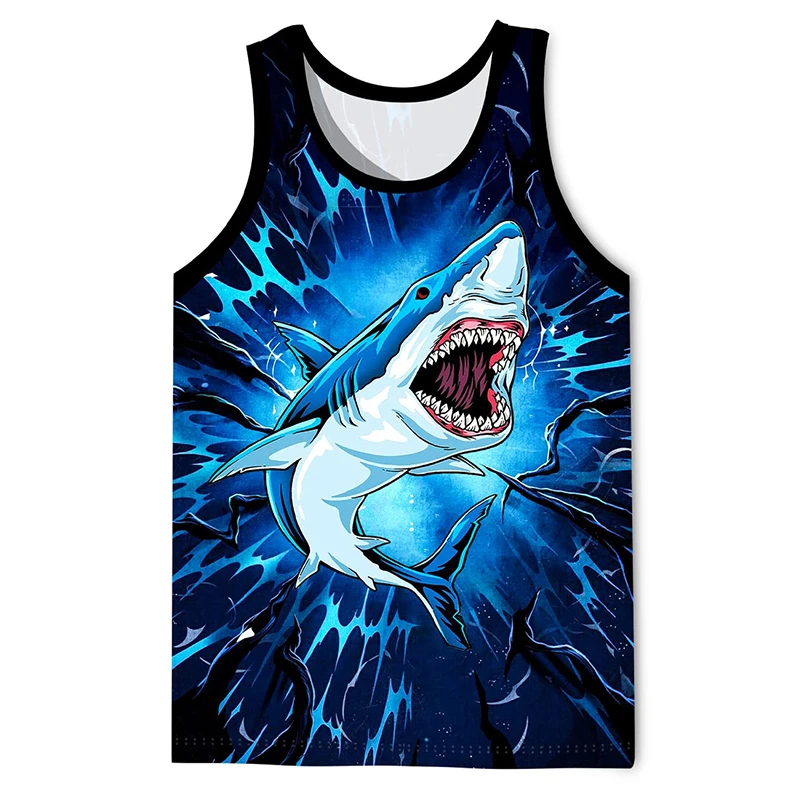 Animal Lion Wolf Pattern Tank Top Gym Tshirt 3D Printed Men Summer Streetwear Basketball Vest Quick Drying Sleeveless Y2k Tops