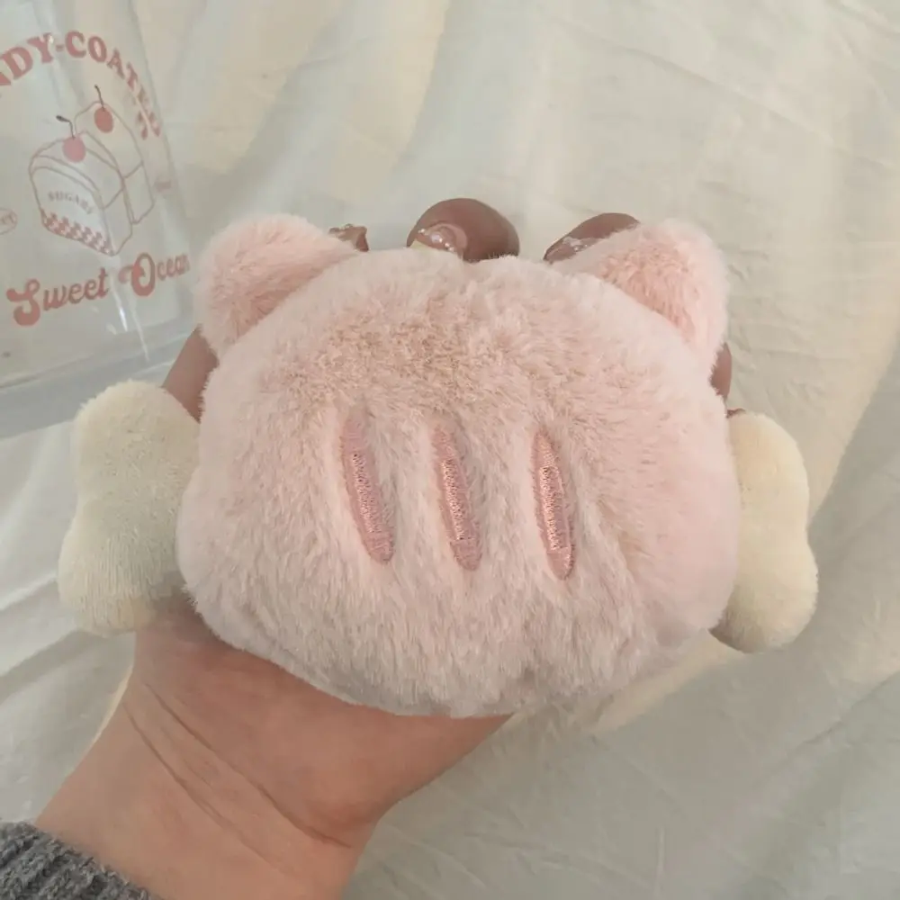 Porte-clés en os détachable de cochon pelucheux, cœur de fille, tête de cochon douce, poupée en peluche, Collection de bijoux, porte-clés en peluche de cochon