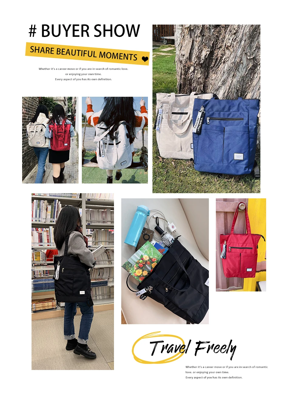 Tigernu Rucksäcke für Frauen 14 15,6 Zoll Laptop Rucksack weibliche Tasche Frauen Schultertaschen Mädchen Einkaufstasche Reiserucksäcke – Detail 4