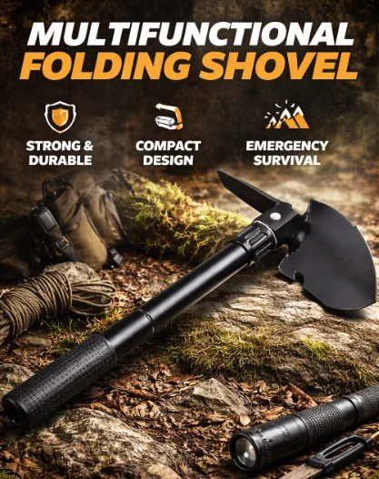 

Компактная складная лопата для походов, пеших прогулок и аварийных наборов. Прочная конструкция для сложных условий. Садовые ручные инструменты.