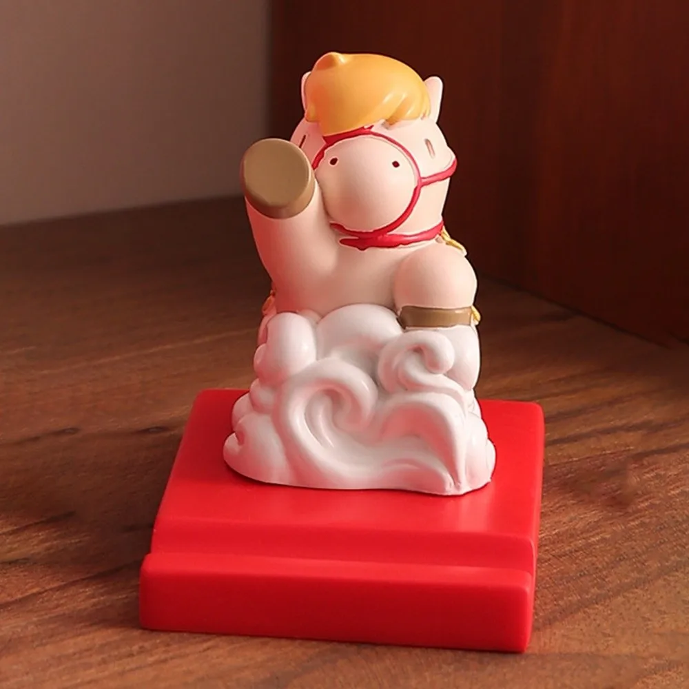 التميمة زودياك الحصان حامل هاتف زخرفة مهرجان ديكور الحيوان تمثال 2026 الحصان الحلي حامل النمط الصيني الكرتون #1