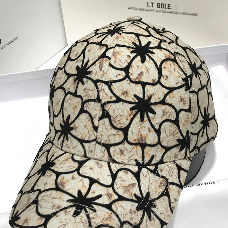 Tide Brand Ladies Baseball Cap Summer Outdoor Travel Leisure Flower Peaked Caps Spring and Autumn All-match Fashion Sun Hat