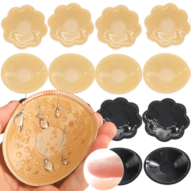 

4/2pcs Woman Reusable Invisible Silicone Nipple Cover Self Adhesive Breast Chest Bra Pasties Pad Mat Stickers Accessories