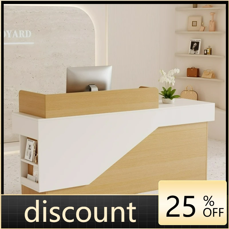 LTT log cream wind bar table women's clothing store front desk light luxury reception counter