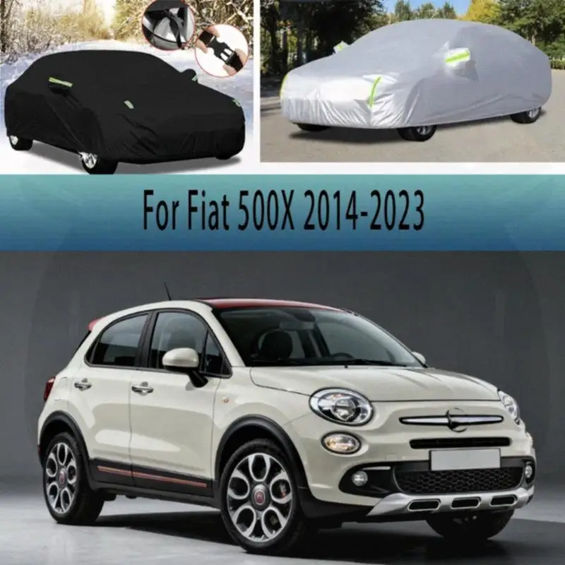 

For Fiat 500X 2014-2023 Outdoor Protection Waterproof Dustproof Full Snow Cover Sunshade Exterior Covers Car Covers