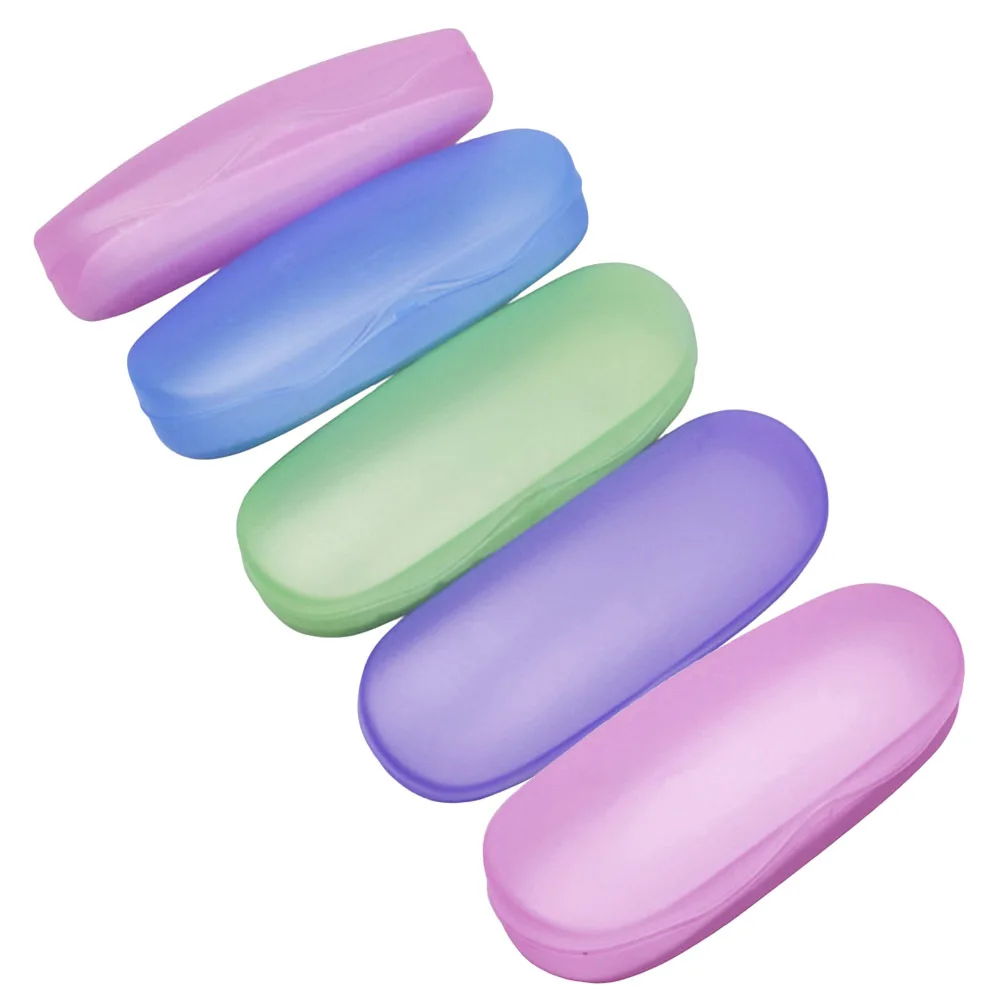 

5Pcs Glasses Case Transparent Hard Shell Plastic Eyeglass Box Portable Durable Lightweight Storage Protector for Men Women