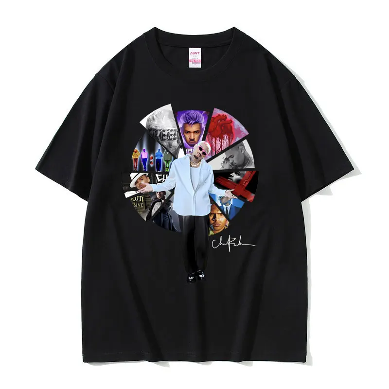 Rapper Chris Brown Music Album Cover Print T Shirt Men Women Hip Hop Casual Tshirt Men\'s Oversized Tees Male Vintage Streetwear