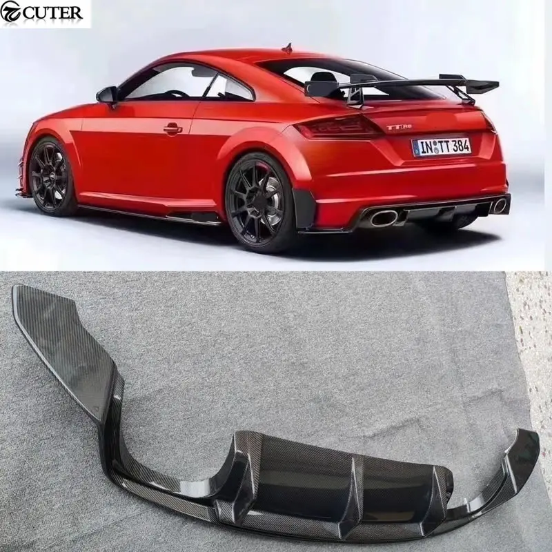 TT TTS TTRS MK3 8S Carbon Fiber Rear Bumper Lip Diffuser for Audi TTRS Car Body Kit 2018