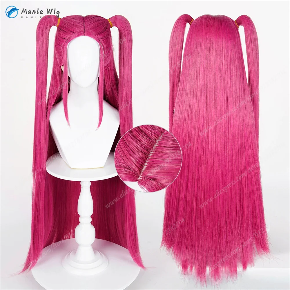 

Mira Cosplay Wig 90cm Rose Red Long Wigs For Women Kpop Demon Rumi Zoey Mira Heat Resistant Synthetic Hair Halloween + Wig Cap