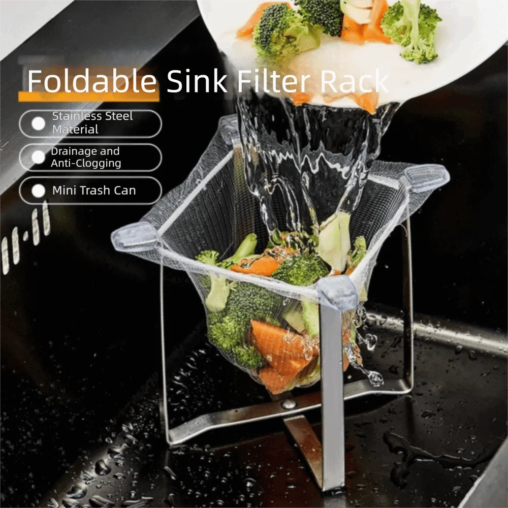 

Stainless Steel Kitchen Sink Strainer Elastic Anti-Clogging Disposable Mesh Sink Strainer Net Bags Large Size