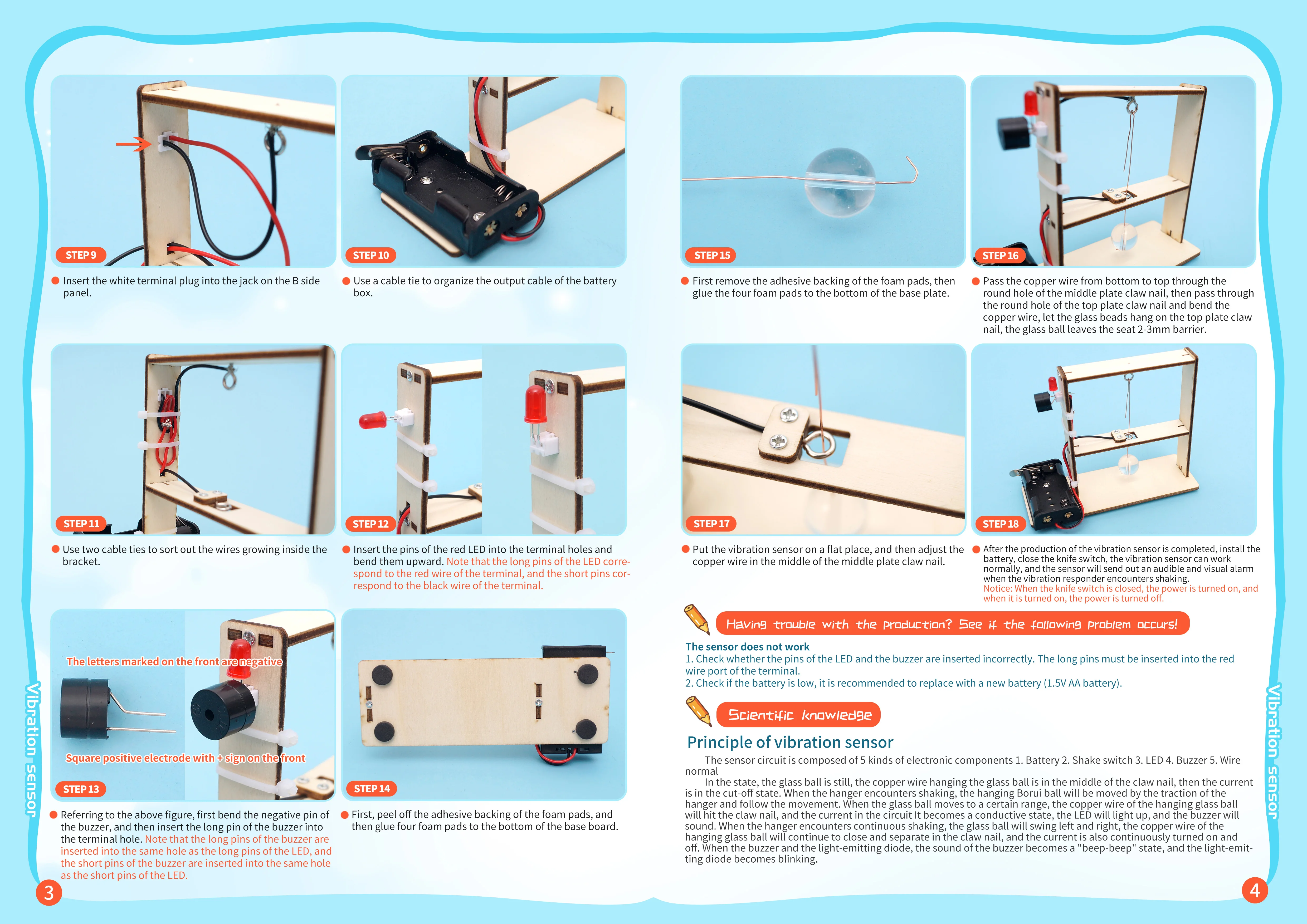 DIY Alarm trzęsienia ziemi zabawki edukacyjne nauka eksperymentalny zestaw narzędzi pomoce nauczycielskie dla dzieci uczących się edukacji