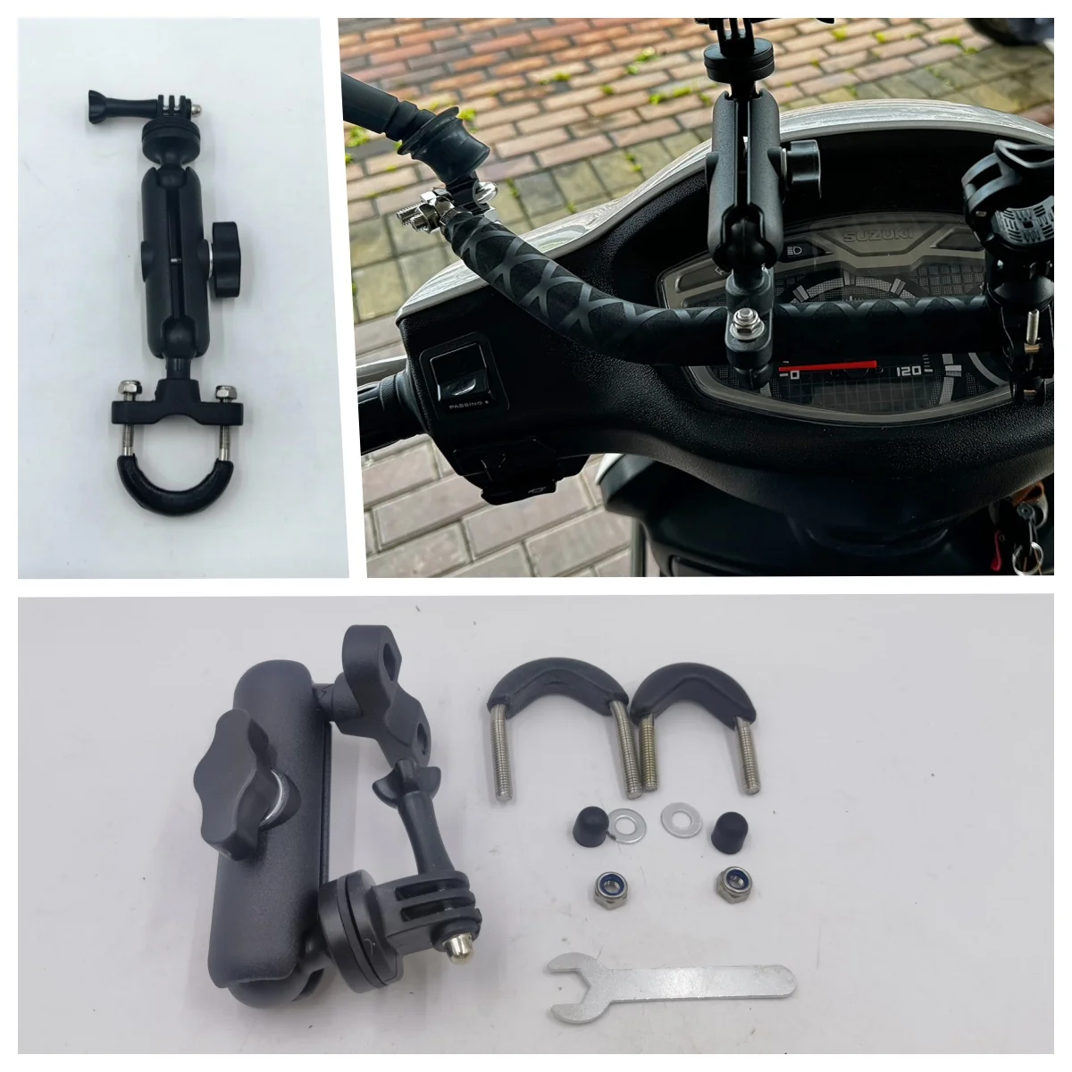 Motorcycle Bicycle Holder For GoPro 12 11 10 9 8 Handlebar Mirror Mount Bracket For Insta360 X3 X4 DJI Action Camera Accessories