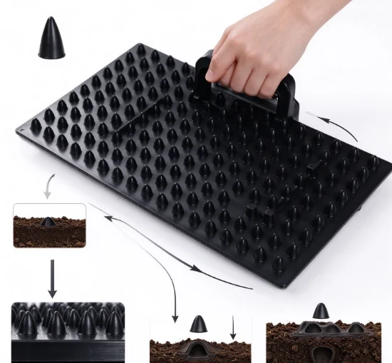 Seedling Plate Punching Tool Seed Tray Hole Presser Nutrient Bowl Compactor for Farm And Gardening Planting