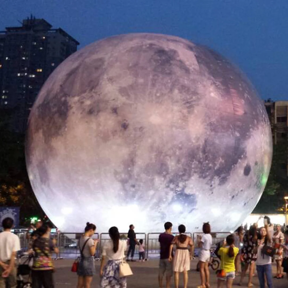 Exquisite 1.5-6Meters Oxford Giant Inflatable Moon Ball With LED Lights for Party Decoration