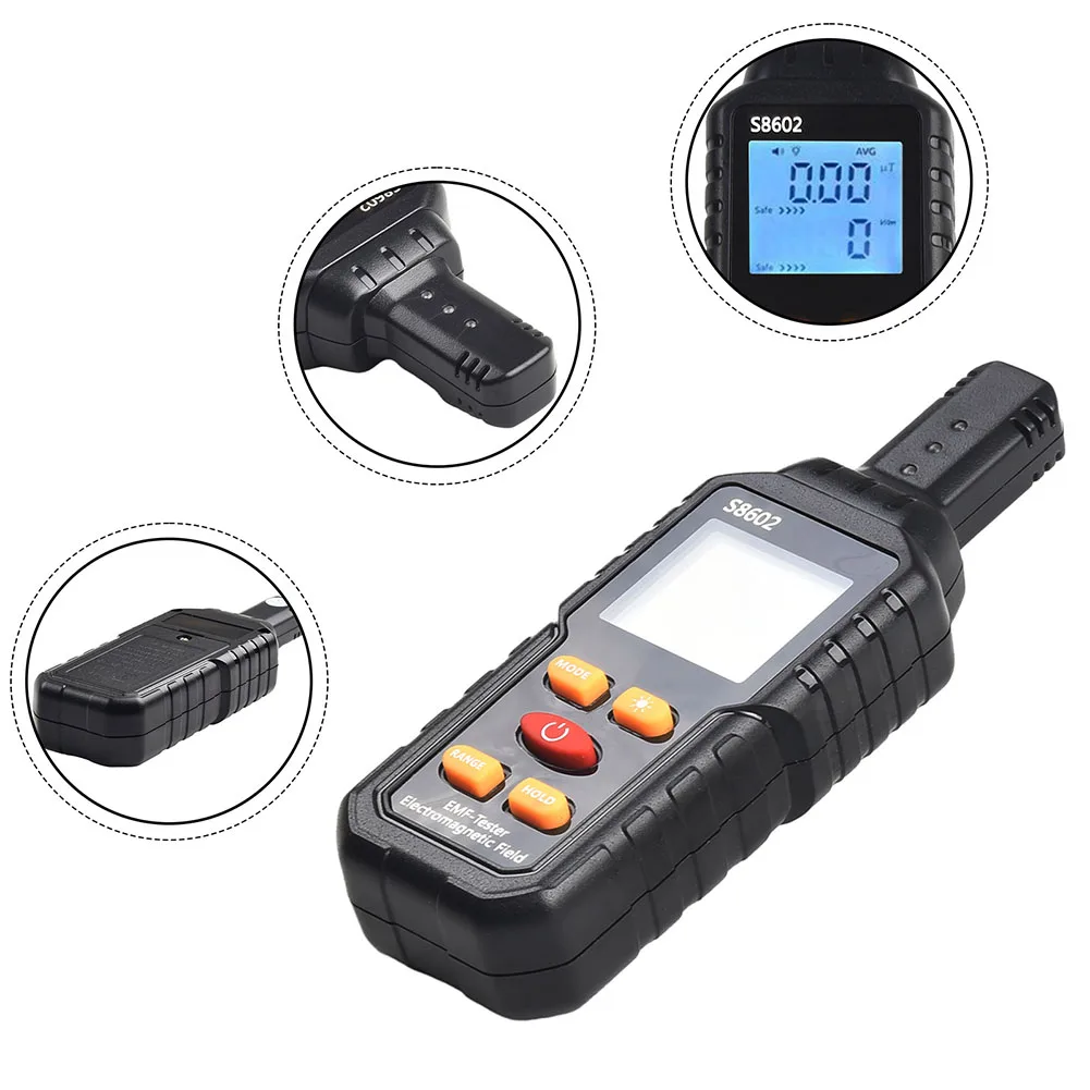 3-in-1 Digital Radiation Dosimeter Geiger Counter LCD Digital Display Electric Field EMF Meter Electromagnetic Radiation Tester