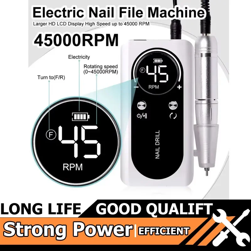 

Горячий профессиональный инструмент, электрическая портативная дрель для ногтей, перезаряжаемая малошумная шлифовальная машинка для ногтей, инструмент для маникюрного салона