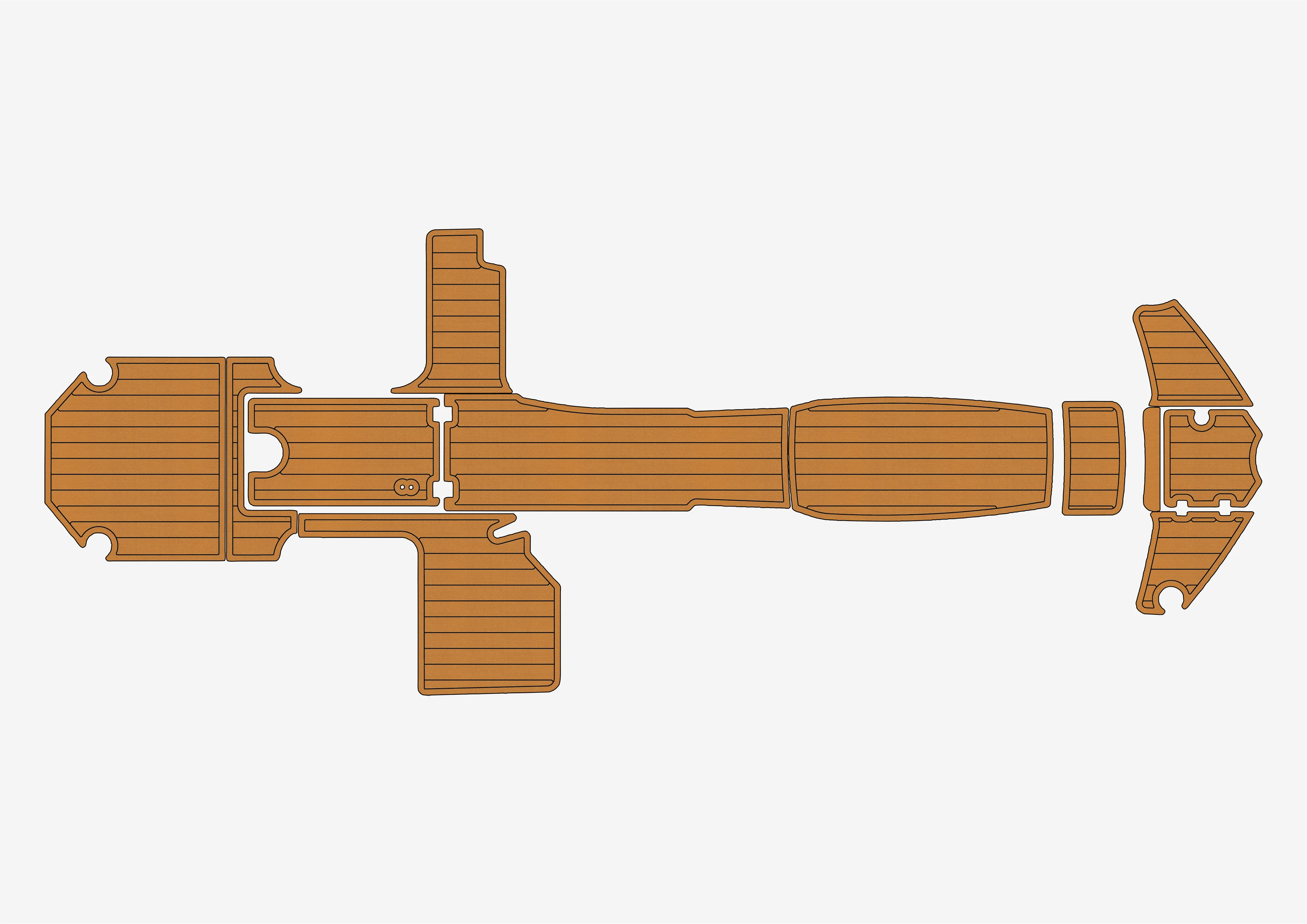 Eva foam Fuax teak seadek marine floor For 2015-2021 Chaparral 250 Suncoast  Cockpit bow 1/4