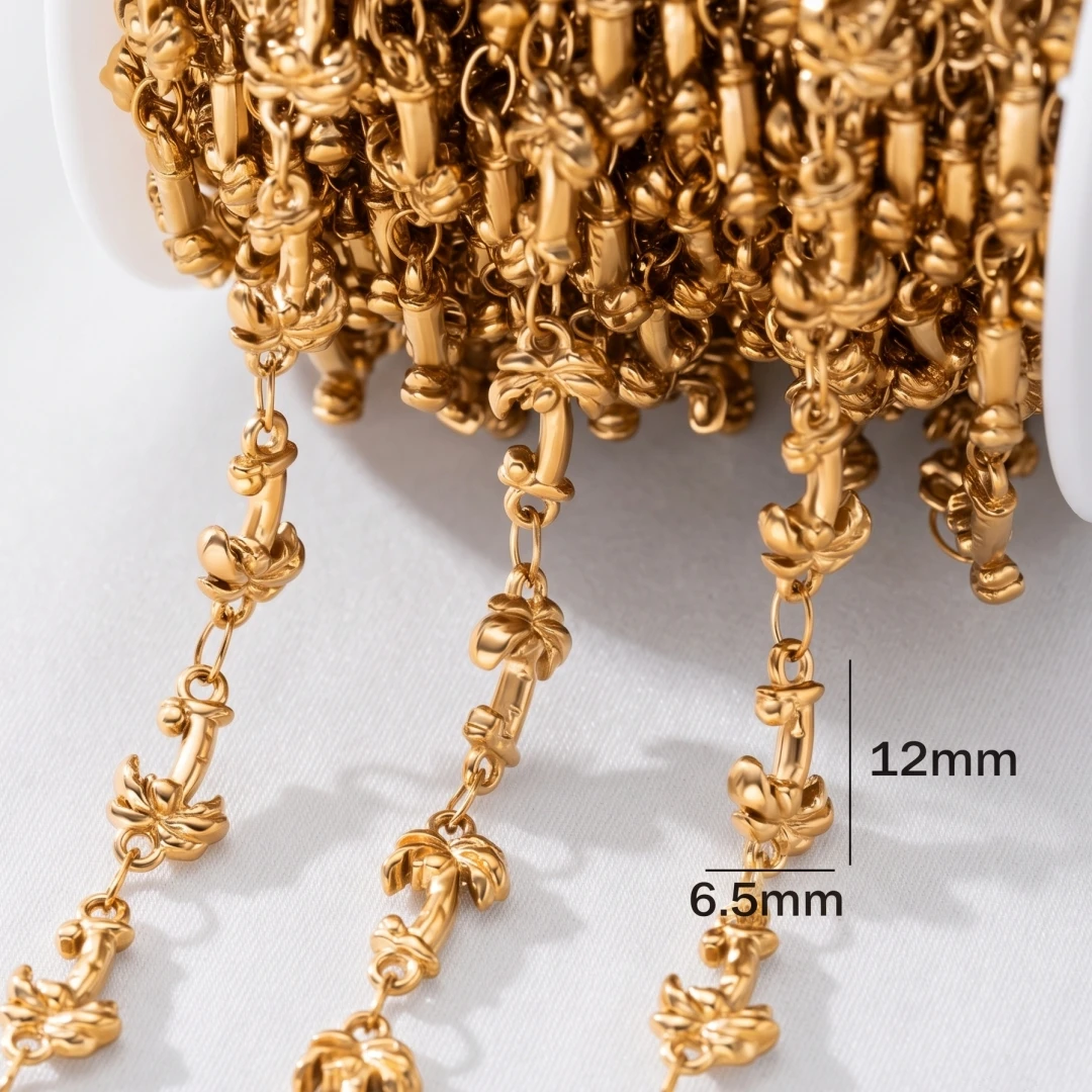 0,5 Meter/1 Meter Gold Seestern Delfin Schmuckkette Edelstahlkette Großpackung klobige Gliederketten für Halsketten Armbänder Bastelarbeiten – Detail 5