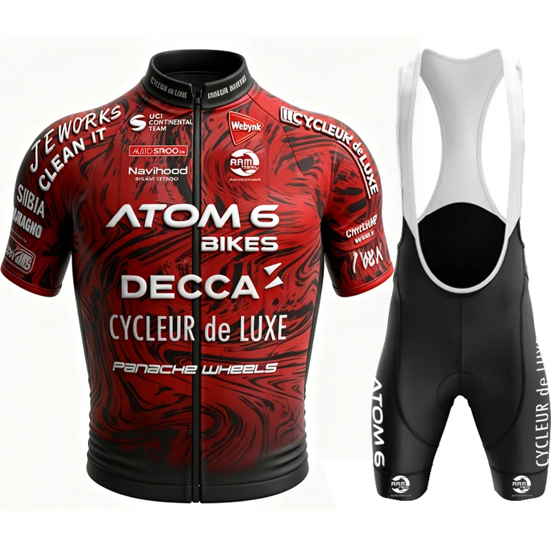 Cycling Sets Decca Continental Team Mens Clothes Men's Outfit Set Bib Jersey Shorts Bicycle Mtb 2026 Clothing Man Laser Cut Bike
