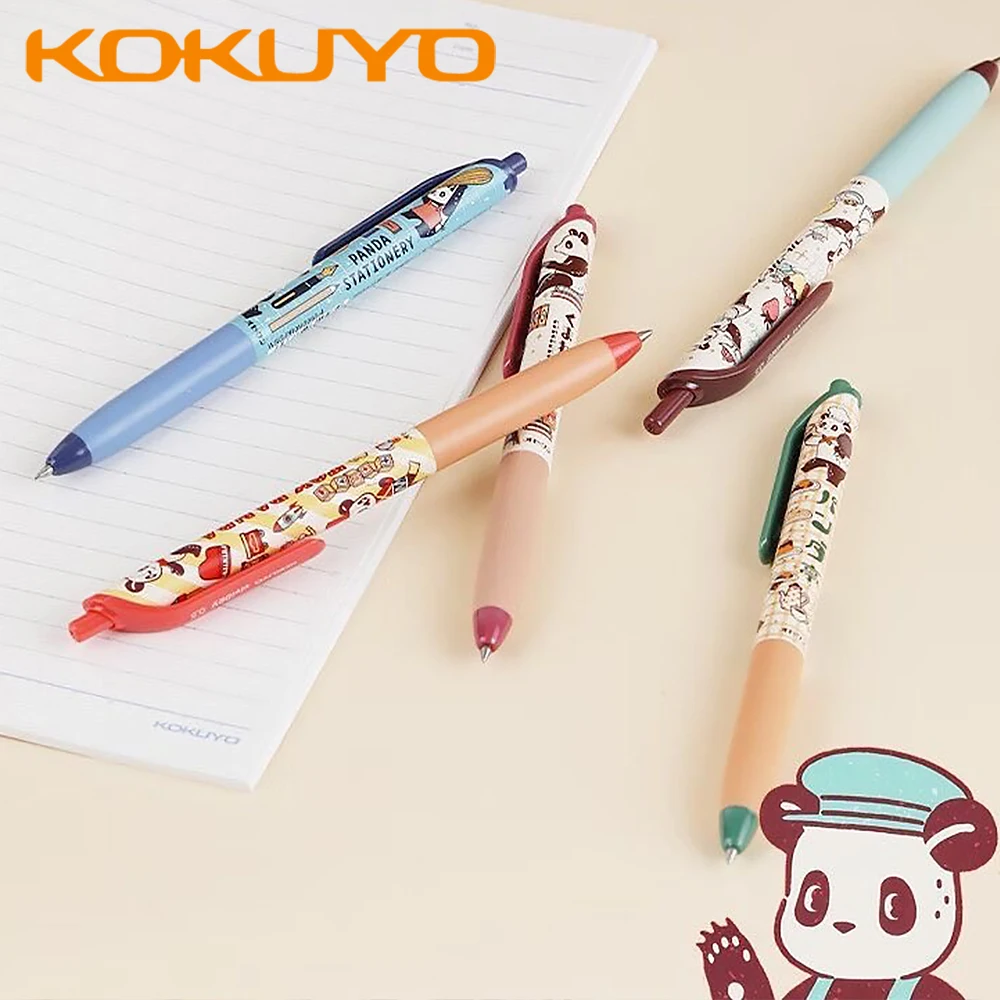 

5 шт. новые японские гелевые ручки KOKUYO, быстросохнущие ручки-роллеры, каваи, канцелярские принадлежности, офисные аксессуары, обратно в школу