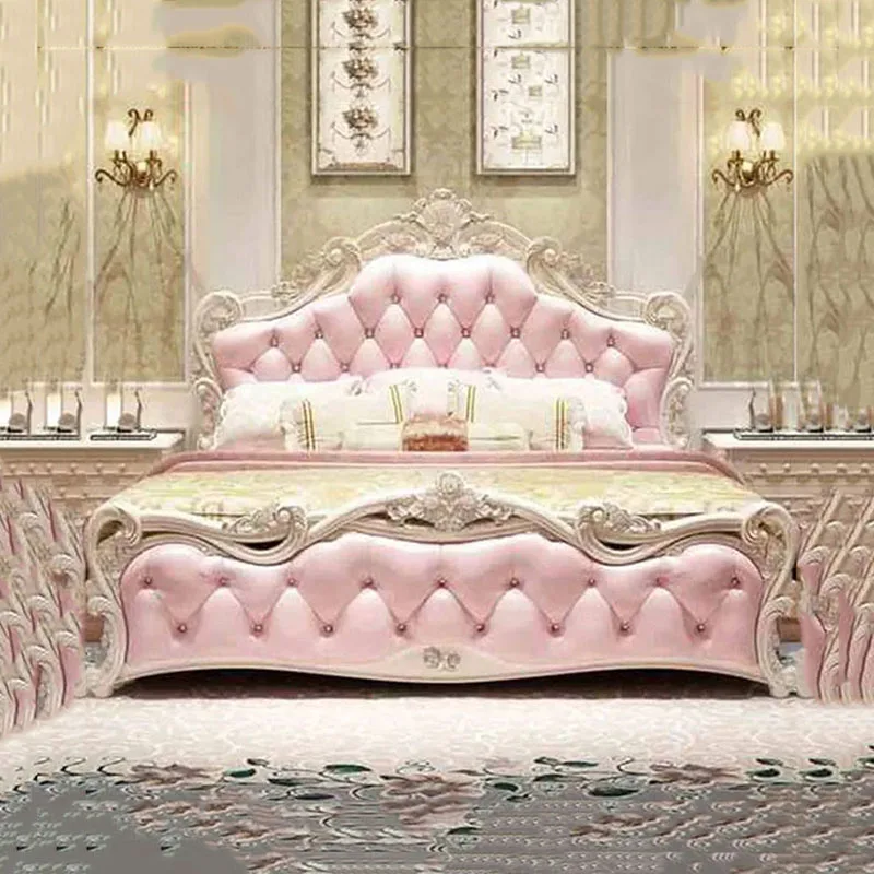 

Headboard Frame Double Bed Luxury King Size Luxury Queen Double Bed Princess Modern Letto Matrimoniale Bedroom Furniture