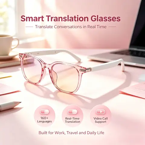 Smart translation glasses that change color, supporting real-time conversation in 160 languages; Bluetooth audio glasses suitable for driving and cycling, designed for both men and women
