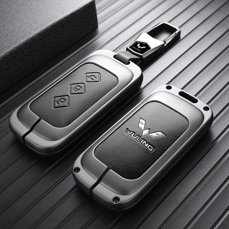 Zinc Alloy Car Key Cover Shell Keychain For Wuling Starlight 560 Eksion Smart Remote Key Full Protector scratch Auto Accessories
