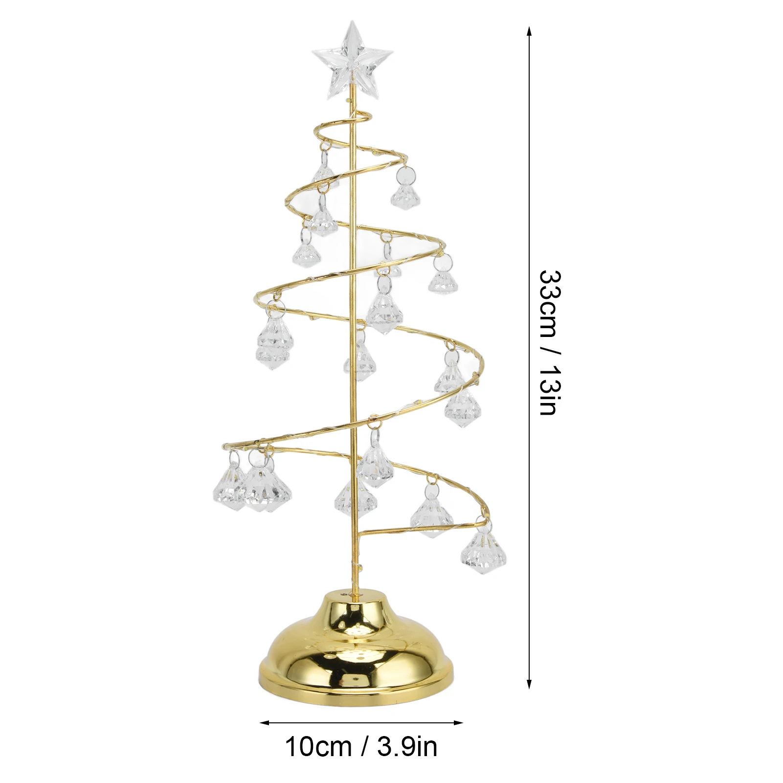 Christmas Tree Crystal Table Light LED Christmas Tree Table Lamp For Bedroom Bathroom Stair Warm Gold