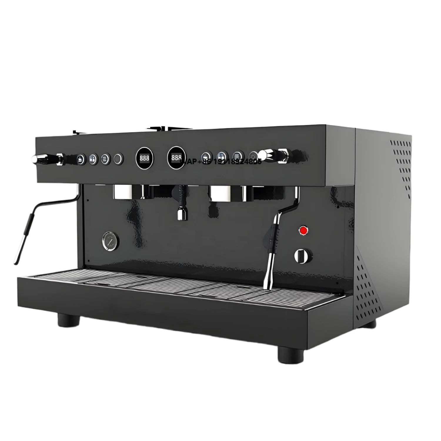 High-End 20bar Stainless Steel Semi-Automatic Commercial Coffee Machine Adjustable Grinder 1.0L Water Tank Portable for Hotels