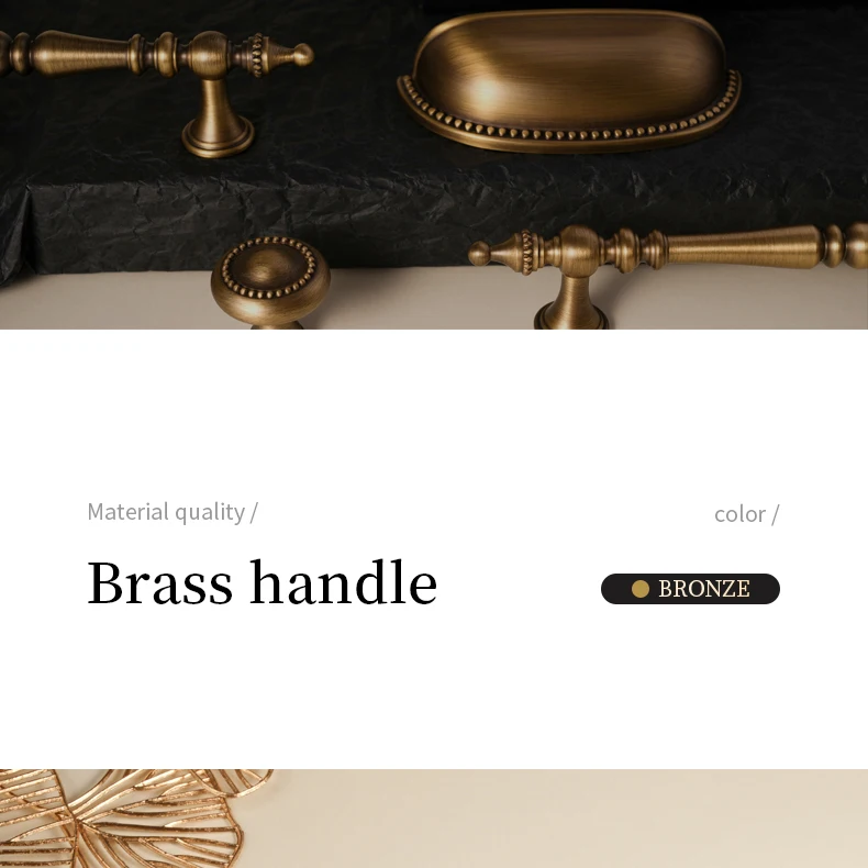 Antique brass crown cabinet handle product image 1