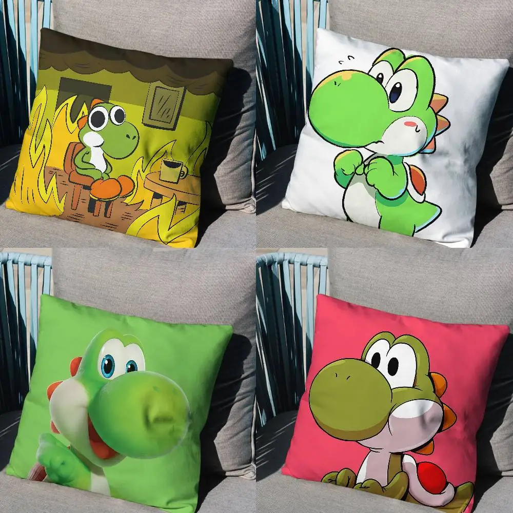 

game cute Dinosaur Yoshi Cushion Cover Suitable For Sofa Car Bedroom Office Cushions Decorative Pillow Case