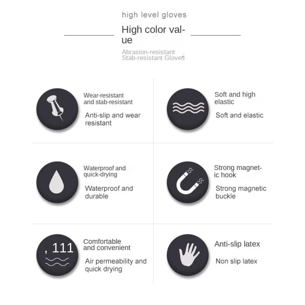 Waterdichte visvangende latexhandschoenen Slijtvaste multifunctionele anti-steek vishandschoenen links/rechts volledige vinger