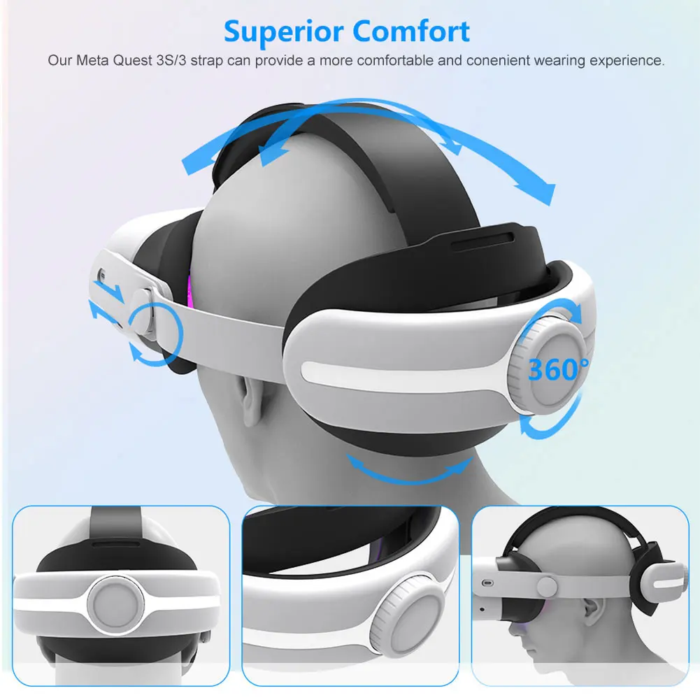 Head Strap for Meta Quest 3S/Quest 3 Comfort Elite Strap Adjustable for Oculus Quest 3S/3 Accessories VR Headset Accessories