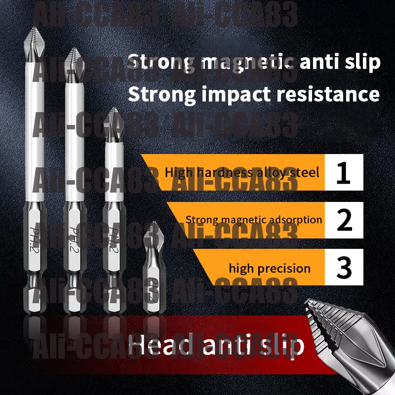 

CCA83-6/7PCS Cross Screwdriver Head Strong Magnetic Anti Slip High Hardness Electric Screwdriver Tool Electric Drill Hexagonal