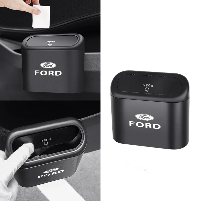 Car Portable Trash Can Hanging Storage Box For Ford Focus 2 MK2 3 4 MK3 MK4 ST Mondeo Festiva Fusion Suit Fiesta Mustang Ranger