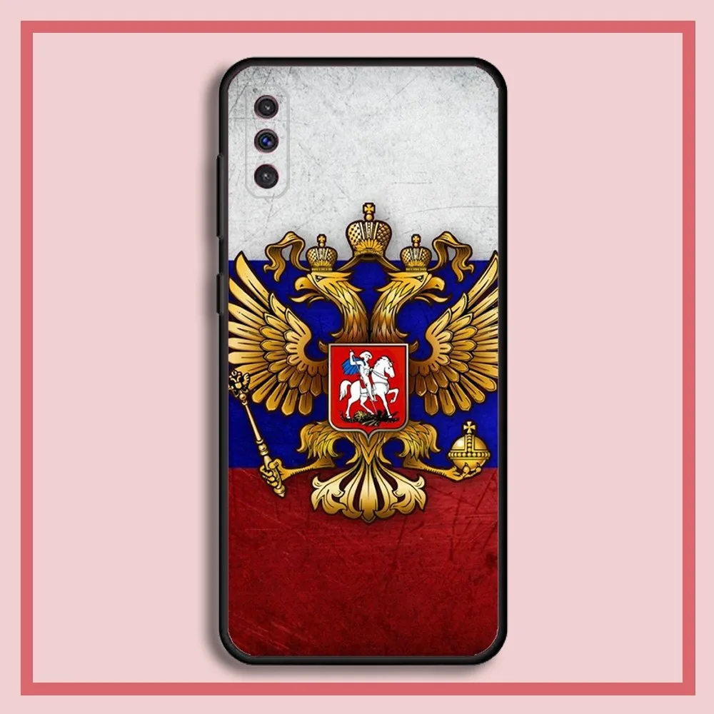 Russia Flag Phone Case For Samsung S23,23,22,30,21,10,9,Note20 Ultra,Lite,Ultra,5G,Plus,FE,Black Soft Case