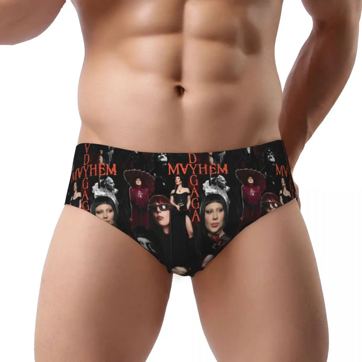 Custom Men Lady Gaga Mayhem Music Singer Men Brief Panties Male Comfort Underwear Underpants