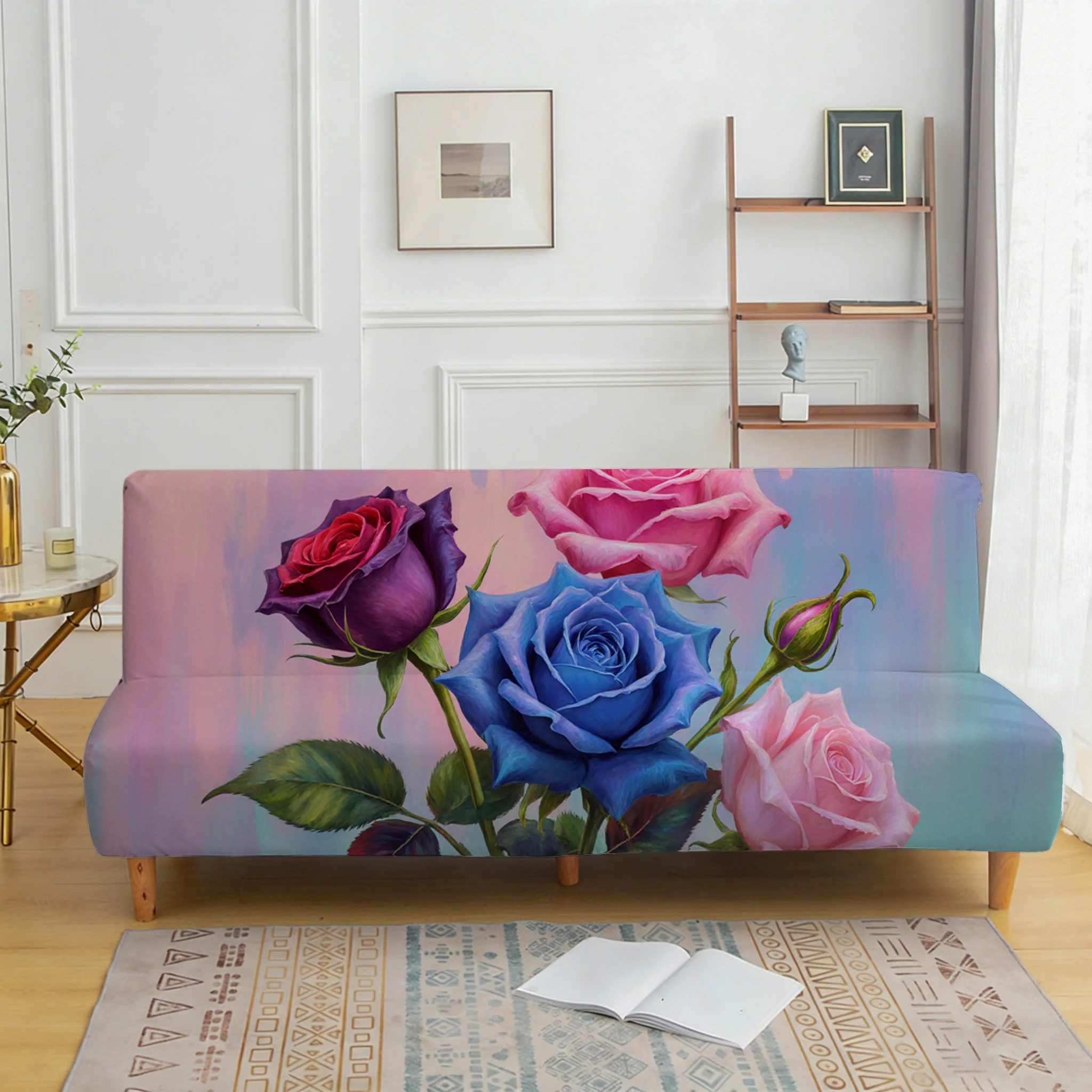 

Эластичное покрывало для дивана цвета розы, подходит для различных стилей домашнего декора, легко устанавливается, можно стирать в машине.